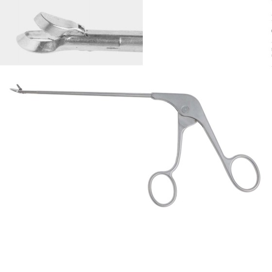 Arthroscopy - Left oval - Blue forceps - left oblique bite and cut forceps - left bend - Specification - 4.5mm x 120mm
